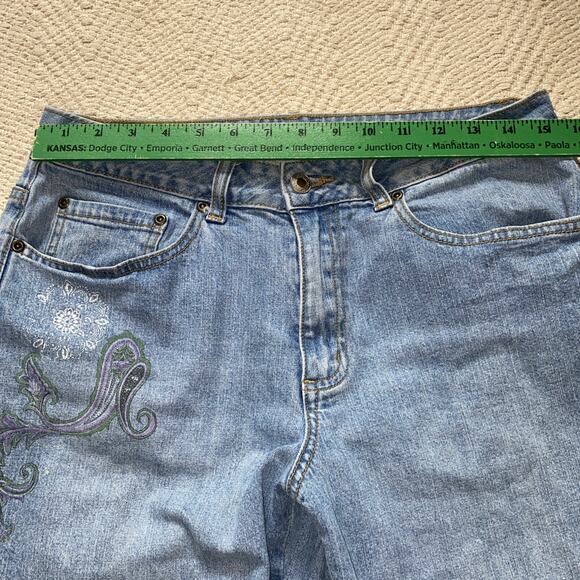 Coldwater Creek Women Size 10 Jeans Bootcut Floral Boho Hippie Y2K Denim - Picture 7 of 10